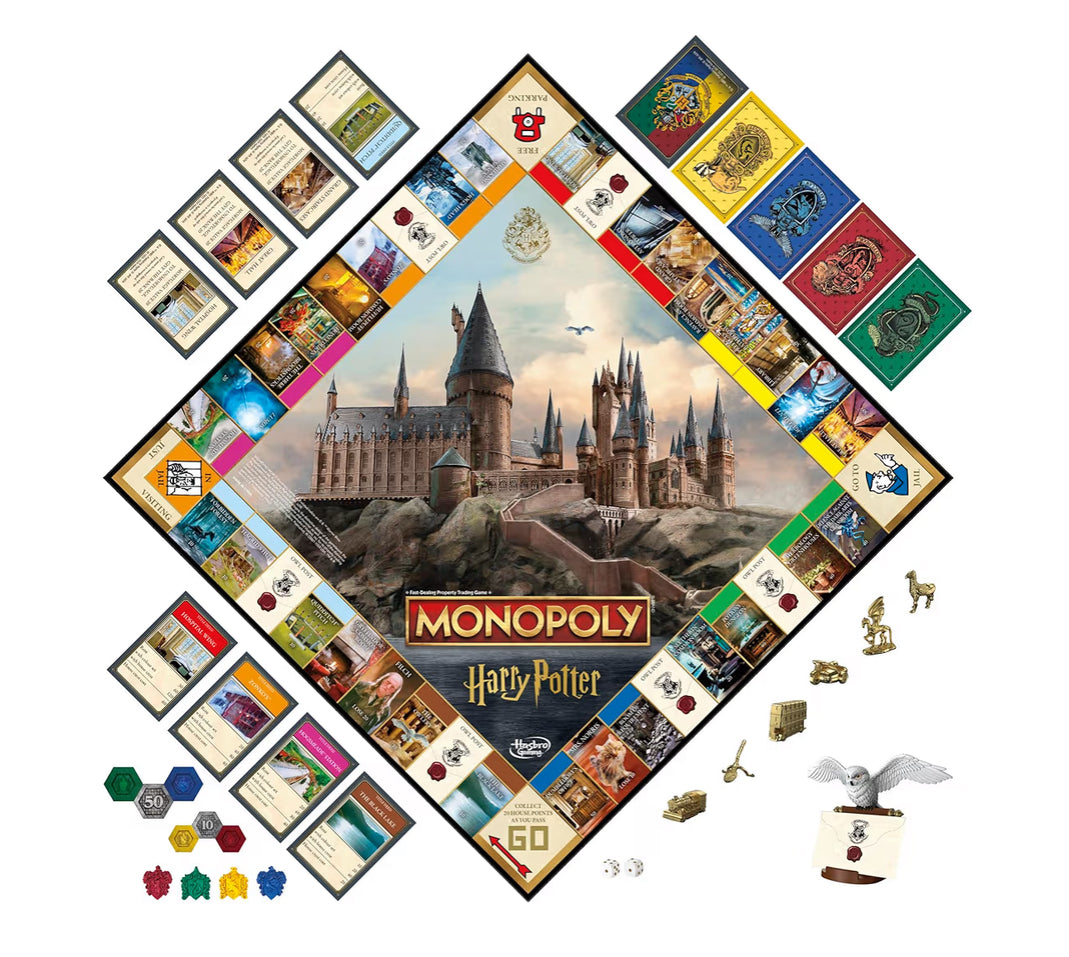 Hasbro Gaming Monopoly Harry Potter Edition Board Game - A Magical Adventure at Hogwarts - Family Games