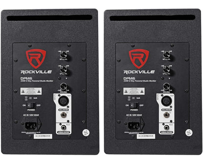 Rockville (2) DPM6W Dubbelgedrewe 6.5" 420 Watt Aktiewe Ateljeemonitorsprekers