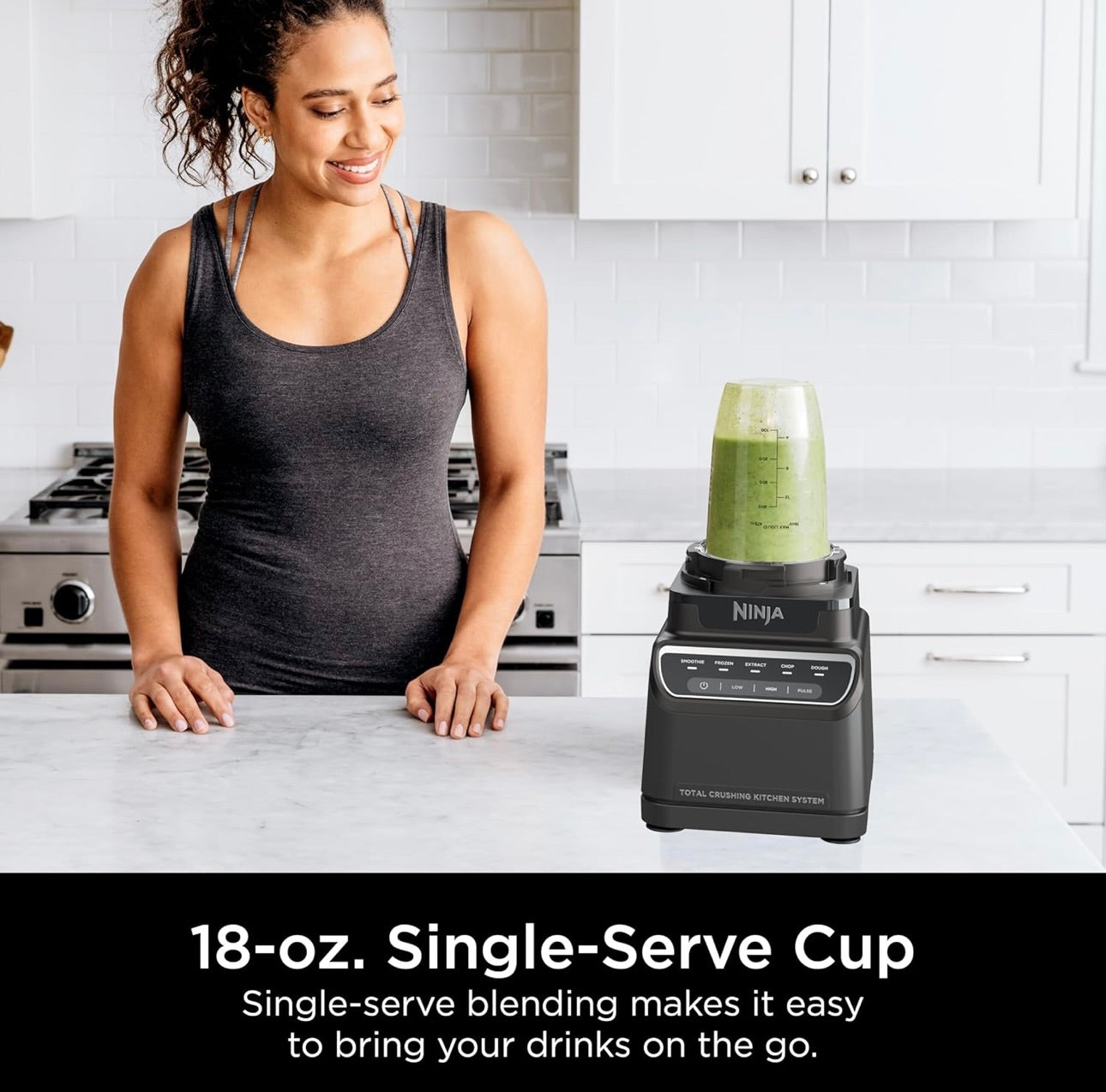 Ninja Blender, Kitchen System for-Smoothie, Frozen, Extract, Chop & Dough, Pitcher, 8-cup Food Processor Total Crushing, 1200 Watt, BPA Free -Dark Grey - BR601AMZ