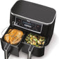 Ninja Air Fryer, Thermometer, Roast, Bake, Air Fry, Crisps, Broil, Reheats, Keep Warm, 6-in-1 - 10 QT, (Grey DZ550)