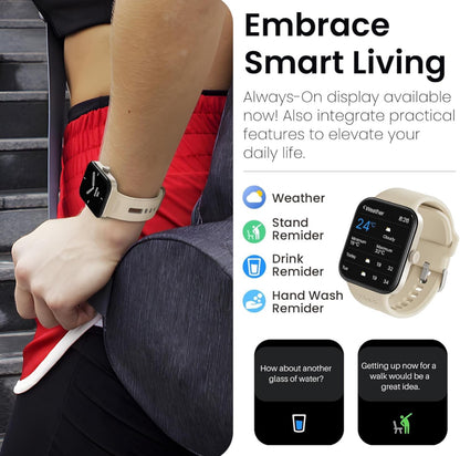 S4 One Smart Watch 1.78" Ultra-Clear Screen Call/Answer Fitness Tracker, Sleep Monitor IP68 Waterproof for iOS 11.0+ Android 9.0+ (Gold)