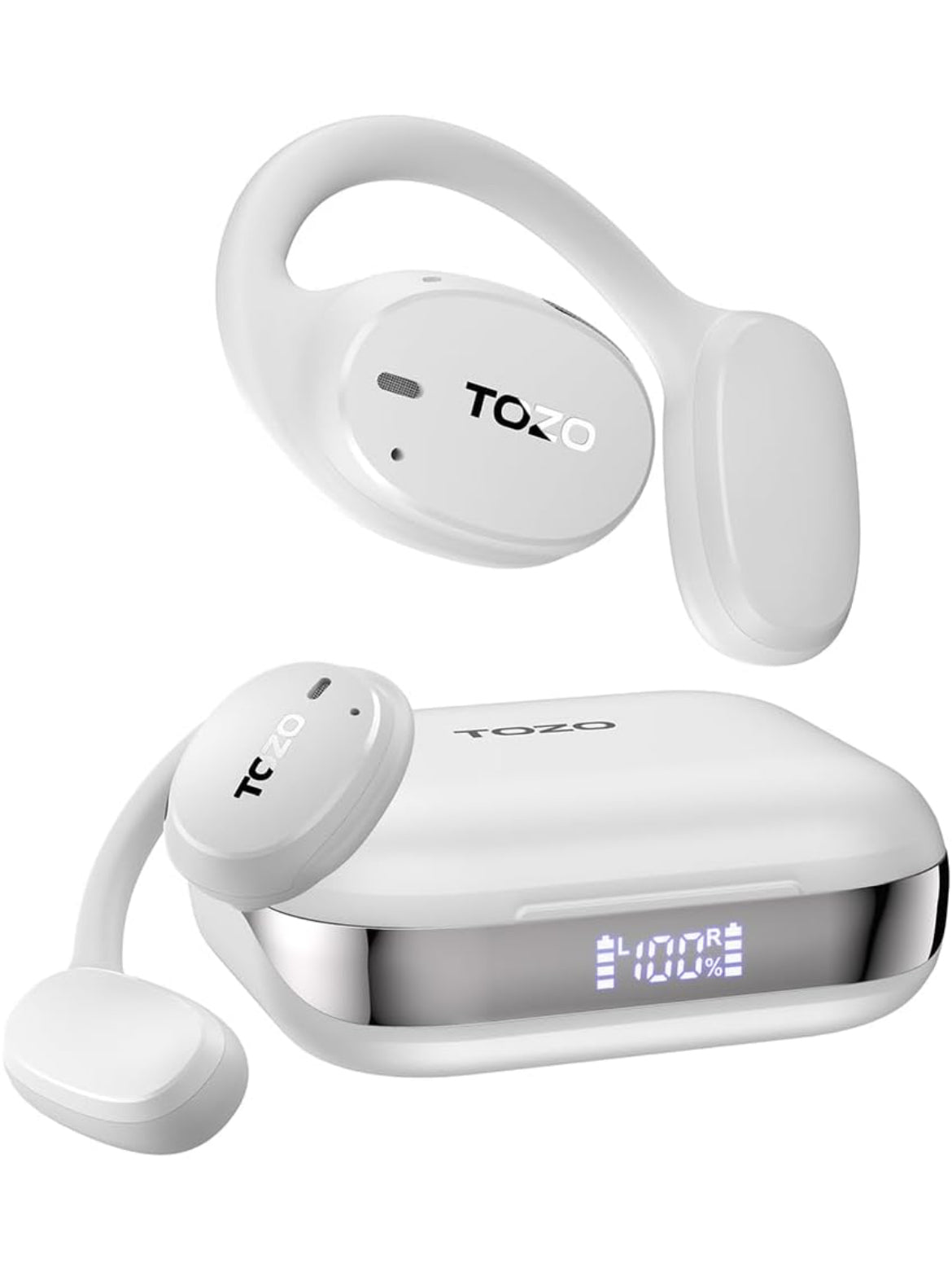 Open Ear Earbuds Bluetooth, AI Translation w/ Real-Time 100+ Languages Translation - White