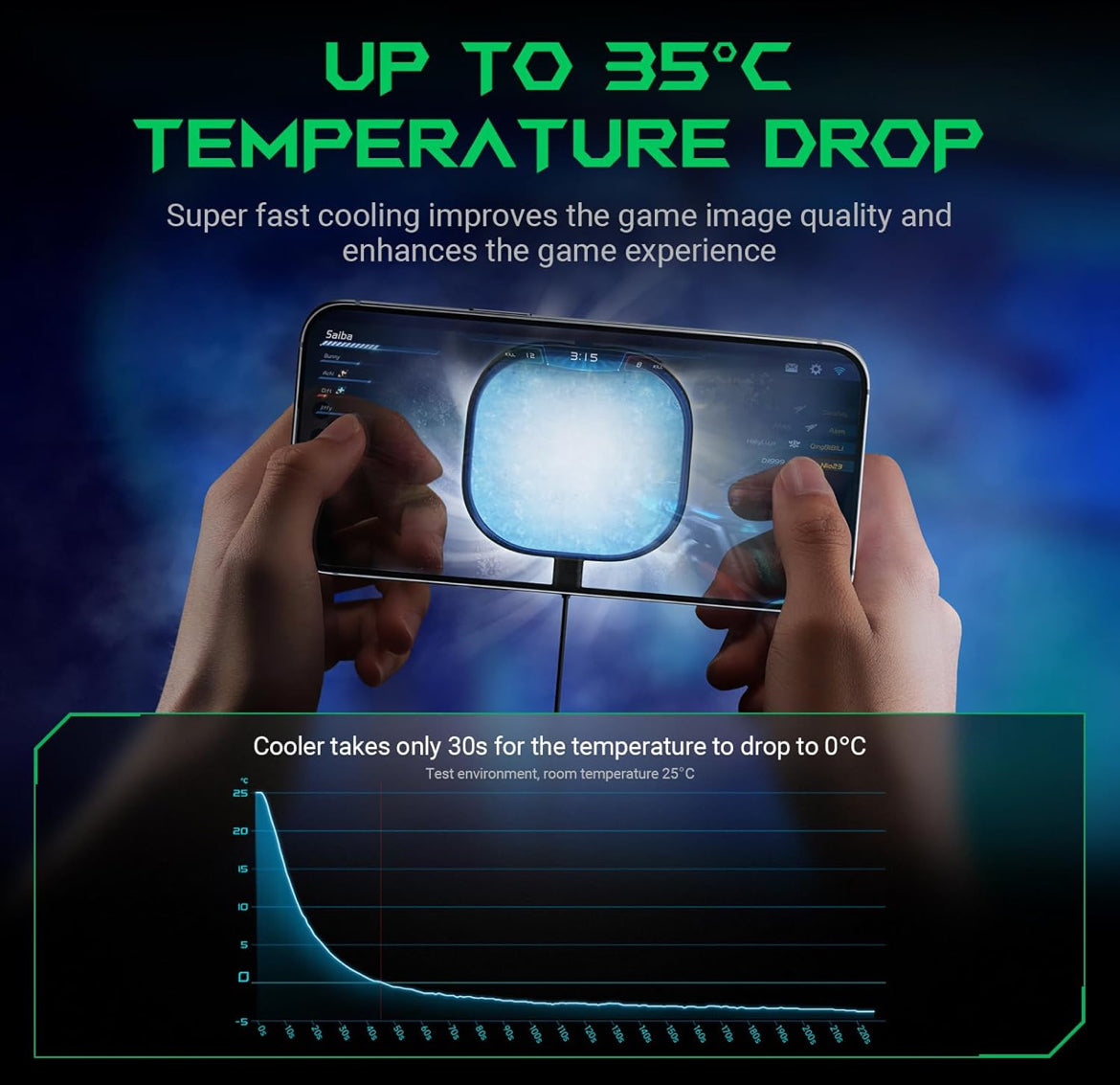 Black Shark Magnetic Cell Phone Cooler, RGB Phone Cooling Fan Portable Lightweight Mobile Phone Cooling Fan, Phone Radiator with Larger Cooling Area for Phone/Tablet/IPad (Black)