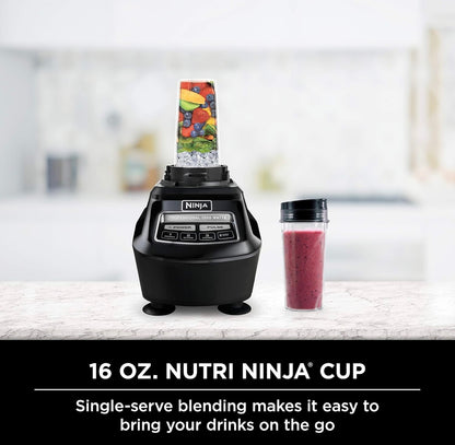Ninja Blender, Mega Kombuisstelsel, 1500W, 4 Funksies met 72 Blenderbeker, 64 Verwerkerbak, 2 Nutribekers + Dekels - Swart BL770