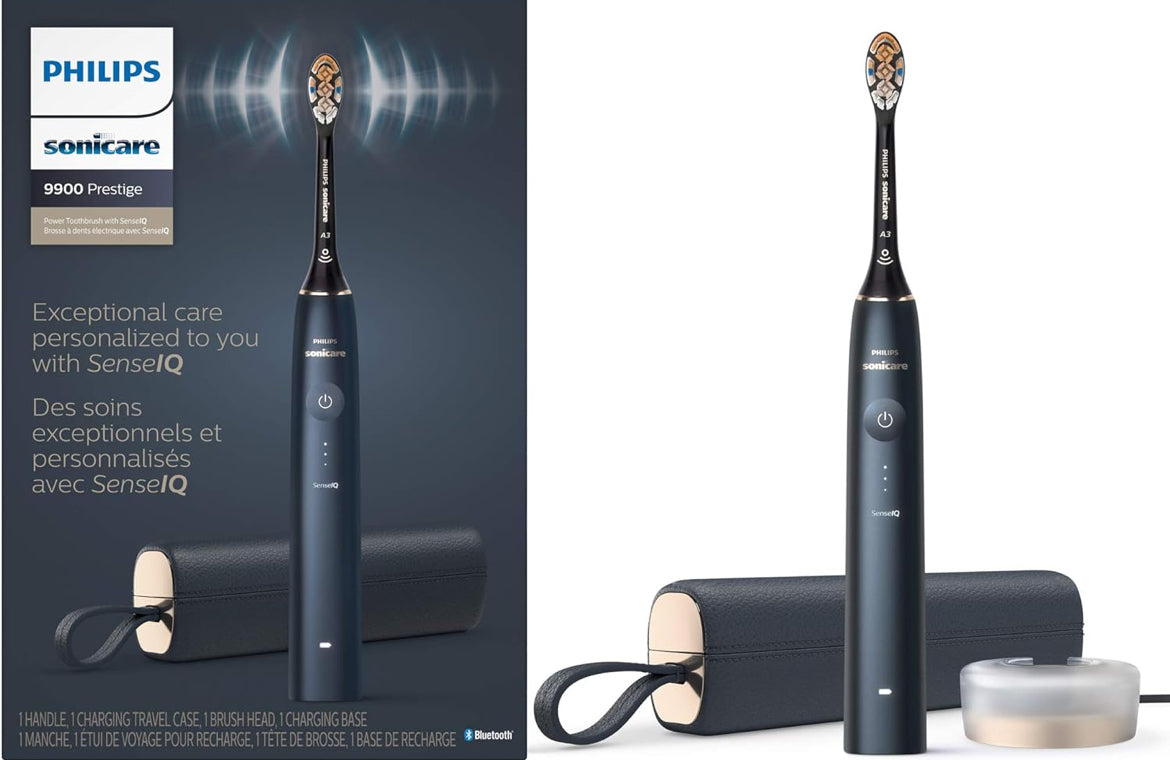 Philips Sonicare 9900 Prestige Herlaaibare Elektriese Kragtandeborsel met SenseIQ - (Middernag)