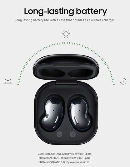 SAMSUNG Galaxy Buds Live Ware Koordlose Oorfone Amerikaanse Weergawe Aktiewe Geraaskansellering Koordlose Laaikassie Ingesluit, Mistikus Swart