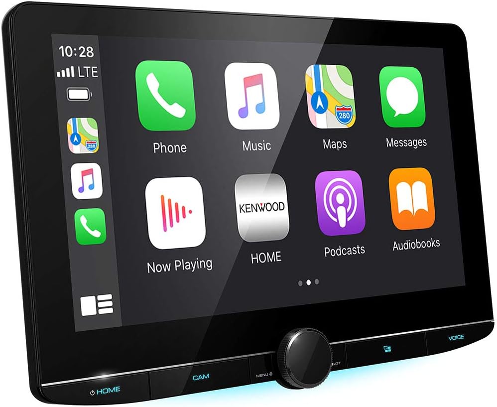 KENWOOD eXcelon Reference 10.1" Digital Multimedia Bluetooth Car Stereo with USB, 10.1" Floating Touchscreen HD Display, AM/FM HD Radio, Double DIN, Apple CarPlay or Android Auto, SiriusXM