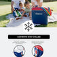 Igloo Tag-Along-Too Tailgating Cooler 11 Qt 2-Day Ice Retention - (Navy / Rainbow strap)