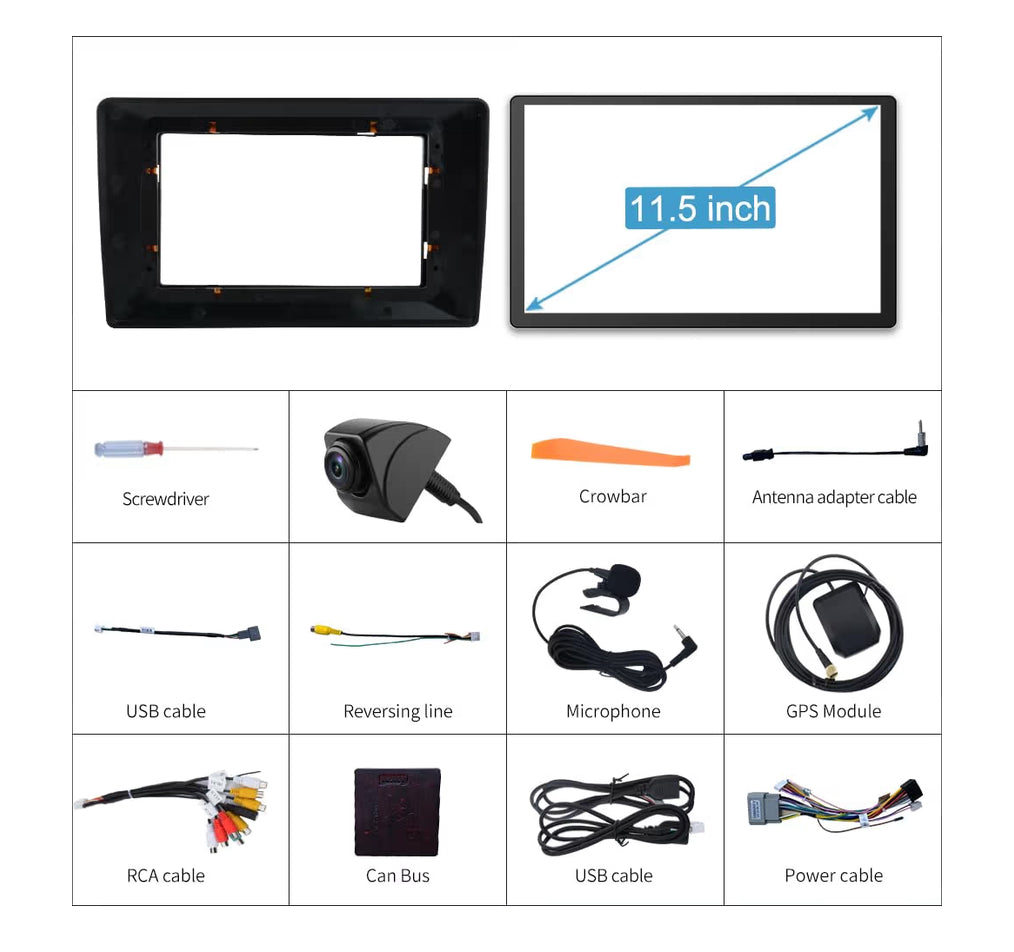 11.5" Car Radio Stereo 6GB+128GB for Jeep Wrangler JK 2007-2018 & Dodge Models - Wireless CarPlay/Android Auto