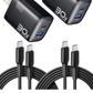 INIU USB C Charger Block, 2-Pack 30W PD Fast Charging, [USB-C + USB-A] iPhone 16 Charger with Foldable Plug, GaN Tech Type C Power Adapter for iPhone 16, 15 Pro Max, Samsung S25, S24, iPad Pro etc