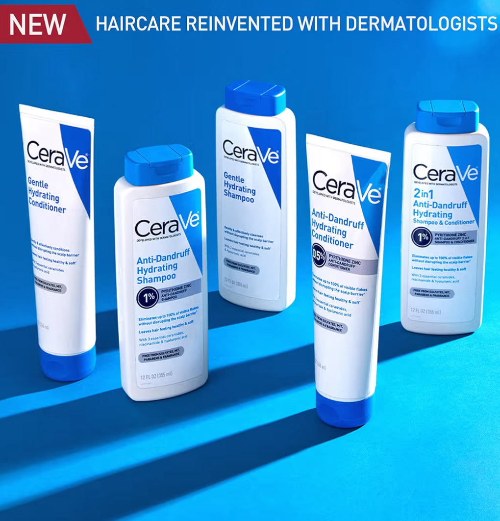 CeraVe Hydraterende Anti-Roos Opknapper, 0.5% Pyrithione Sinks Roosbehandeling m/ Seramiede, Hialuroonsuur & Niasienamied