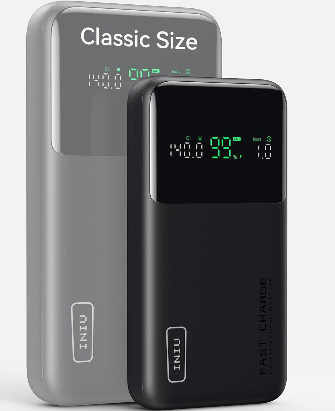 INIU 140W Kragbank, Kompakte 25000mAh Hoëkapasiteit Skootrekenaar Draagbare Laaier, USB C in&uit Tablet Kragbank, Slim Digitale Skerm Foonlaaier vir iPhone 16 15, Samsung, iPad, MacBook, Skootrekenaar ens.