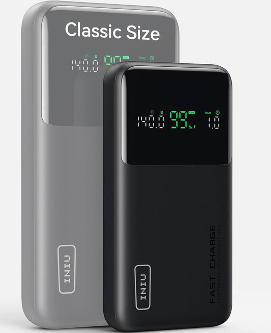 INIU 140W Kragbank, Kompakte 25000mAh Hoëkapasiteit Skootrekenaar Draagbare Laaier, USB C in&uit Tablet Kragbank, Slim Digitale Skerm Foonlaaier vir iPhone 16 15, Samsung, iPad, MacBook, Skootrekenaar ens.