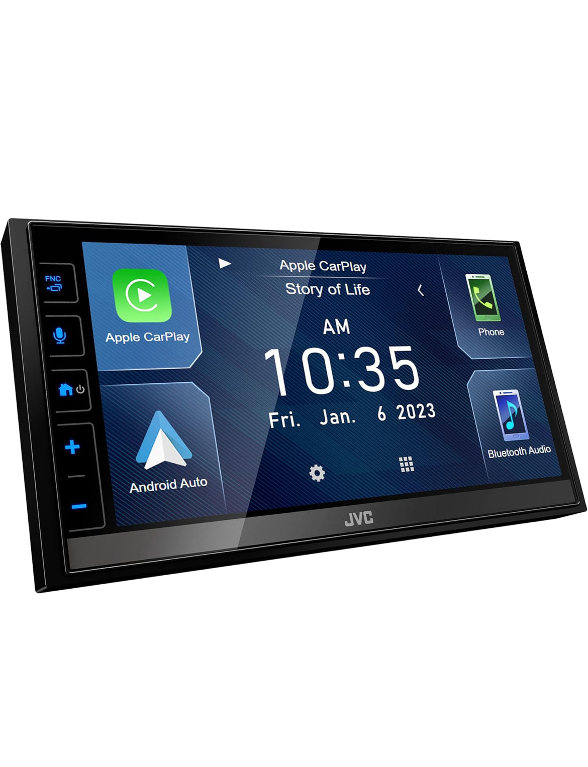 JVC KW-M780BT Apple CarPlay Android Auto Digitale Mediaspeler, Dubbel Din, 6.8 Duim LCD Raakskerm, AM/FM, Bluetooth, MP3-speler, USB-poort, iDatalink Maestro, SiriusXM, Klas D Versterker, Motorradio