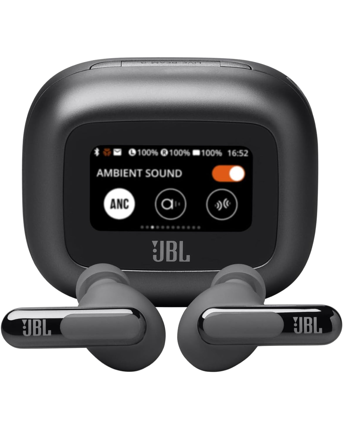 JBL Live Beam 3 - True Wireless Noise-Cancelling Stick-Closed Earbuds, 48Hrs Total Playback, Wireless Charging, 6 Mics for Perfect Calls, Multi-Point Connection, IP55 Waterproof and dustproof (Black)