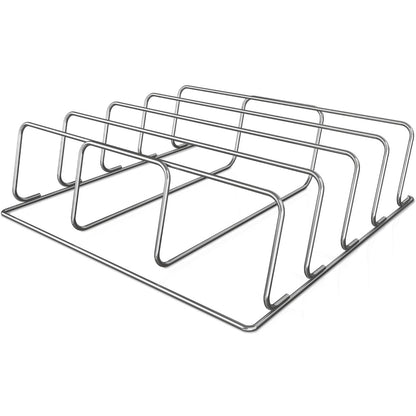 Ninja RACKXL Houtvuurribrek, Versoenbaar met OG800- en OG900-reeks, Rook 4 Volledige Ribbetjies, Lig Ribbetjies op vir Omnirigtinglugvloei, Ewe Kors, Staal, Silwer