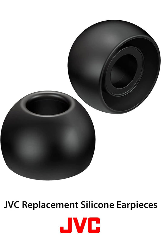 JVC-vervangingssilikoonoorfone – Stel van (6) oorpunte, pas by baie JVC-modelle (Medium) - EPFX2MB (Swart)