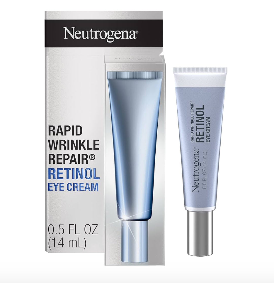 Neutrogena Rapid Wrinkle Repair Retinol-oogroom en hialuroonsuur om fyn lyntjies, plooie en donker kolle te beveg (0.5 fl. oz)