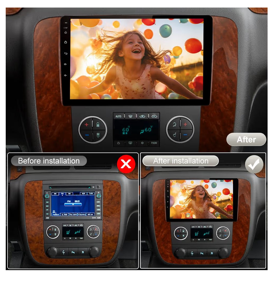 Android 13 Car Radio w/ Wireless Carplay Android Auto Bluetooth GPS Backup Camera for Chevrolet Tahoe Suburban GMC Yukon 2007-2013