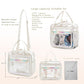 Clear Beach Bag Travel Tote Transparent Backpack for Women Girls Stadium Approved Crossbody Messenger Shoulder Handbag