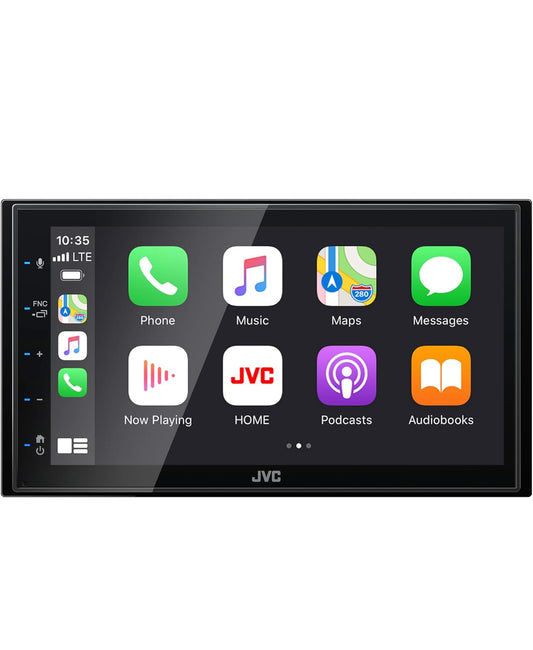 JVC KW-M560BT Apple CarPlay Android Auto Multimedia Speler met 6.8" Kapasitiewe Raakskerm, Bluetooth Oudio en Handvrye Oproepe, MP3 Speler, Dubbel DIN, 13-Band EQ, SiriusXM, AM/FM Motorradio