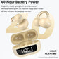 Open Ear Clip Earbuds, Lightweight Comfort 40H Play BT w/ Smart Digital Display - Khaki