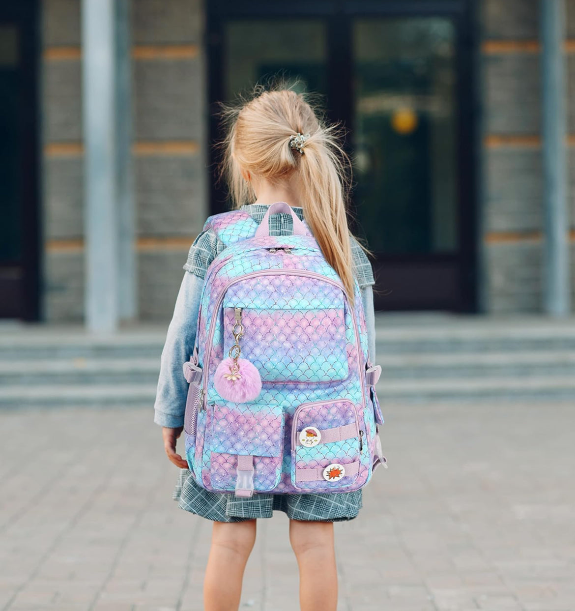 Girls Backpack,15.6 Inch Laptop School Bag Large Primary Elementary Middle College Bookbags Kids Backpacks for Teens Girl Women Students Anti Theft Travel Daypack (Purple)