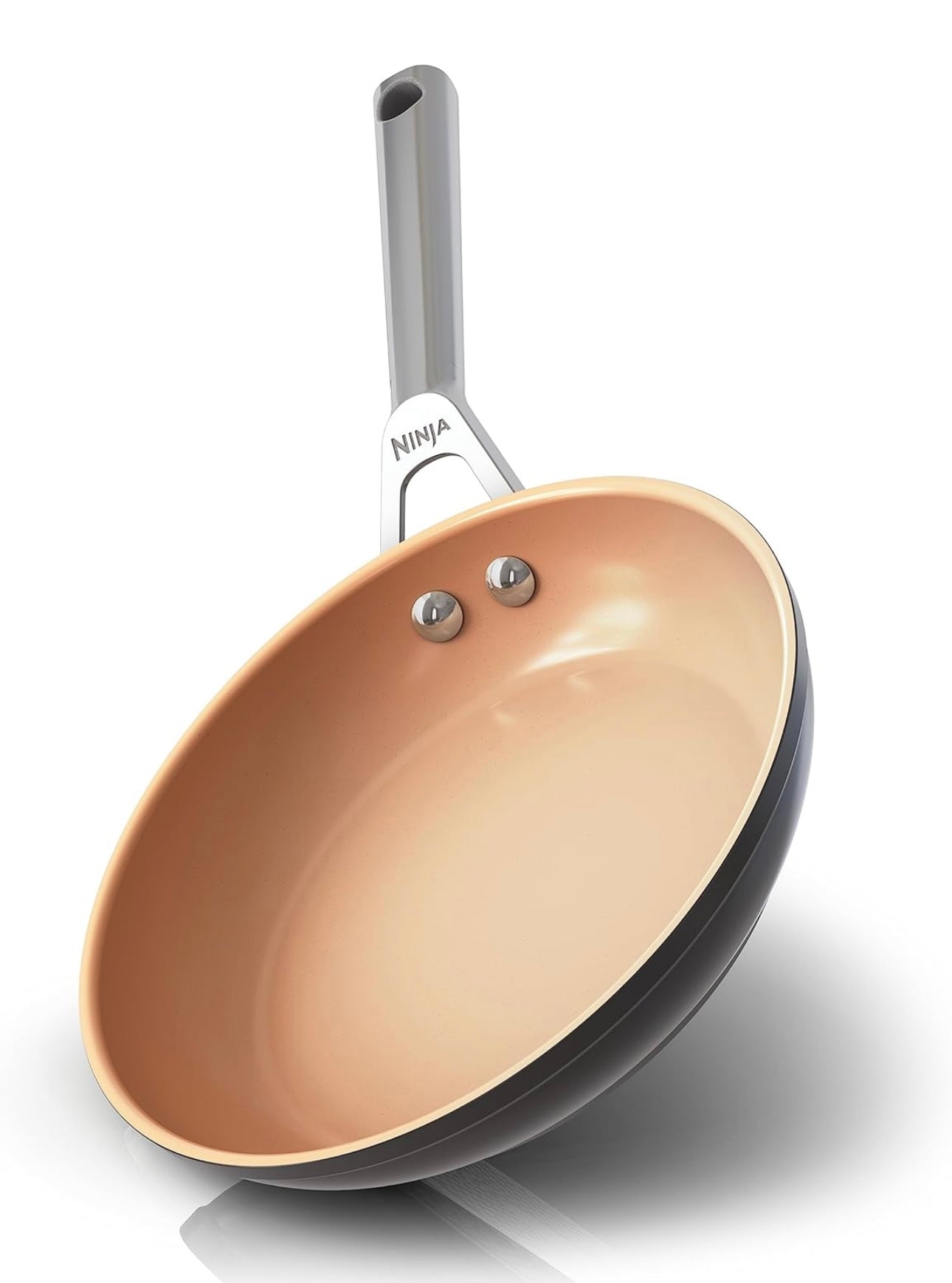 Ninja Extended Life Premium Ceramic 8" Braaipan, Kleefvrye Braaipanne, Potte, PTFE-vry, Gesonde Kook, Oondveilig tot 287°C, Skottelgoedwasser Veilig, Alle Stoofplate & Induksie Versoenbaar, Appelkoos, CW90020