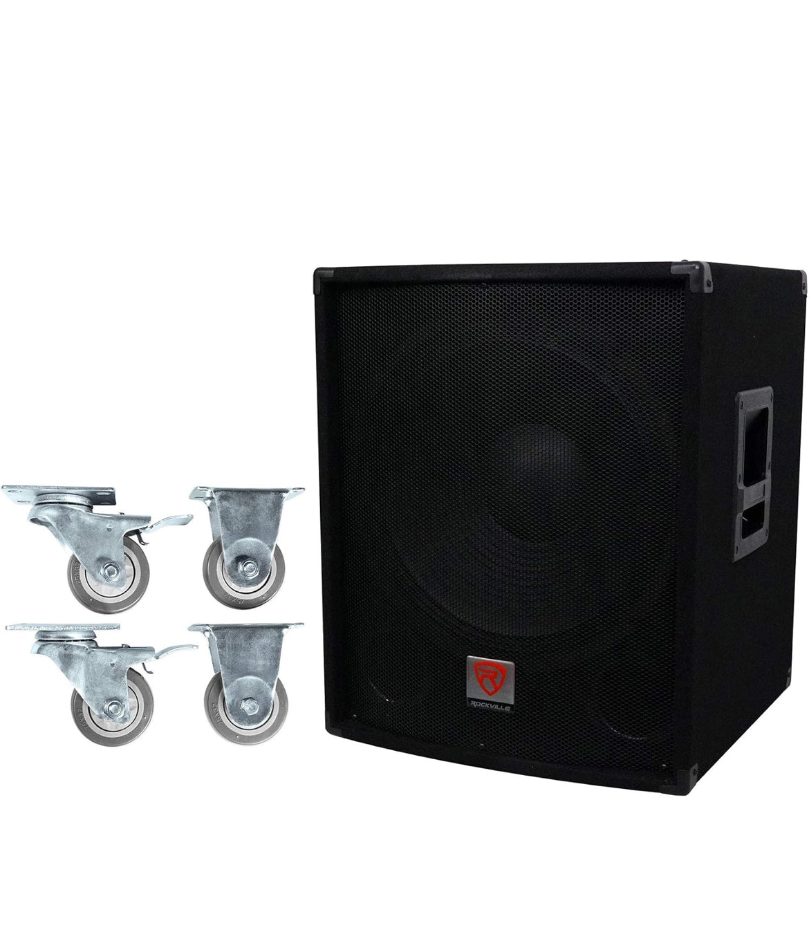 Rockville SBG1184 18" 1000 Watt Passiewe 4-Ohm Pro DJ Subwoofer + Staalwiele