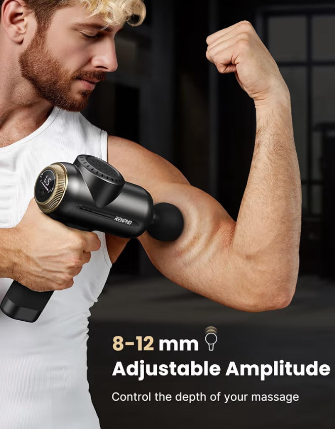 Active Evo -  Massage Gun, Deep Tissue Back Massage with 8-12mm Adjustable Amplitude Heavy-Duty
