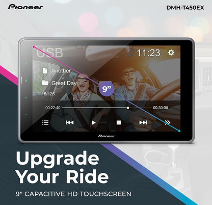 Pioneer 9" Capacitive Touchscreen Floating Display Car StereoDigital Multimedia Receiver, Alexa, Bluetooth, Backup Camera, FLAC, Short Chassis, USB, AM/FM Radio, 13-Band EQ, RCA Preouts