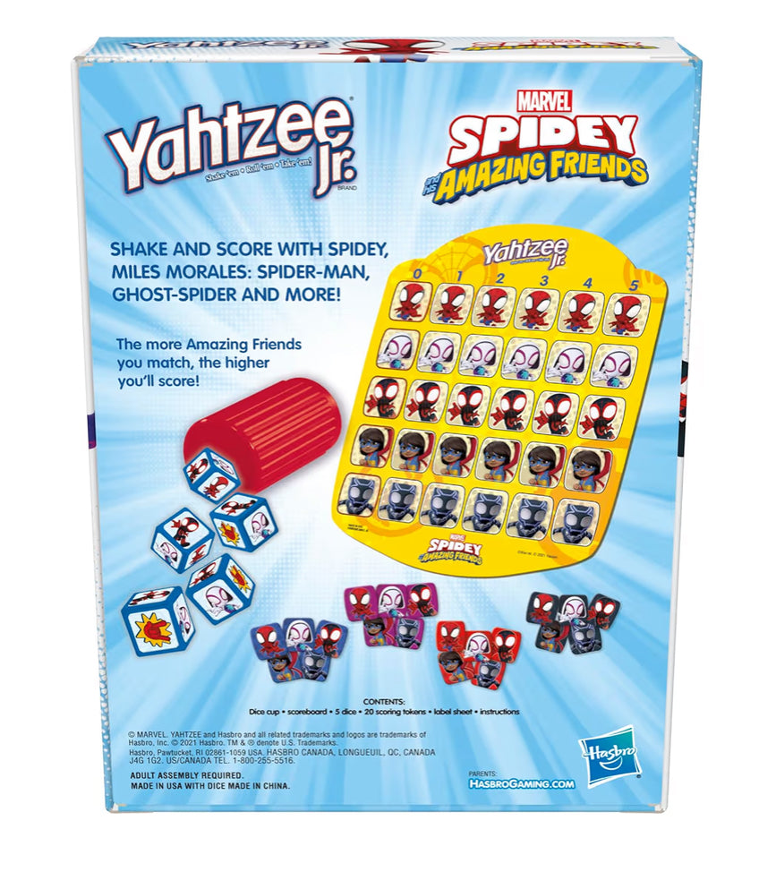 Hasbro Gaming Spidey and His Amazing Friends Yahtzee Jr.Marvel Edition Board Game for Kids - (Ages 4 and Up)
