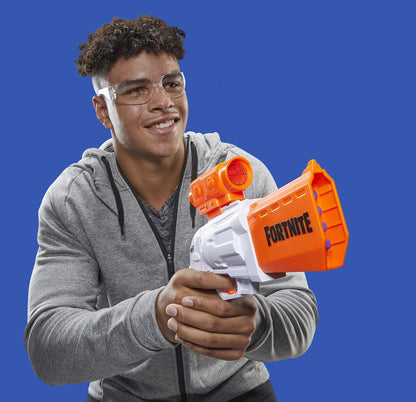 Nerf Fortnite SR Blaster - 4-Dart Hammer Action - Includes Removable Scope and 8 Official Nerf Elite Darts - for Youth, Teens, Adults