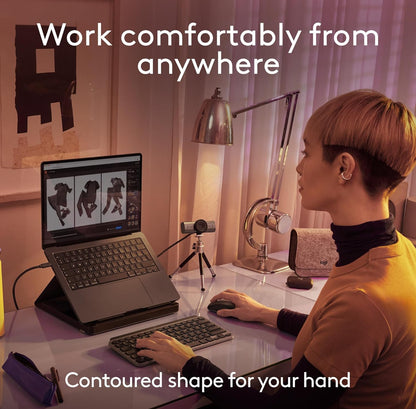 Logitech MX Anywhere 3S vir Mac, Kompakte Draadlose Bluetooth-muis, 8K DPI-spoorsny op Enige Oppervlak, Stil Klieke, USB C, Draadlose Muis vir MacBook Pro, MacBook Air, iMac, iPad - Ruimtegrys