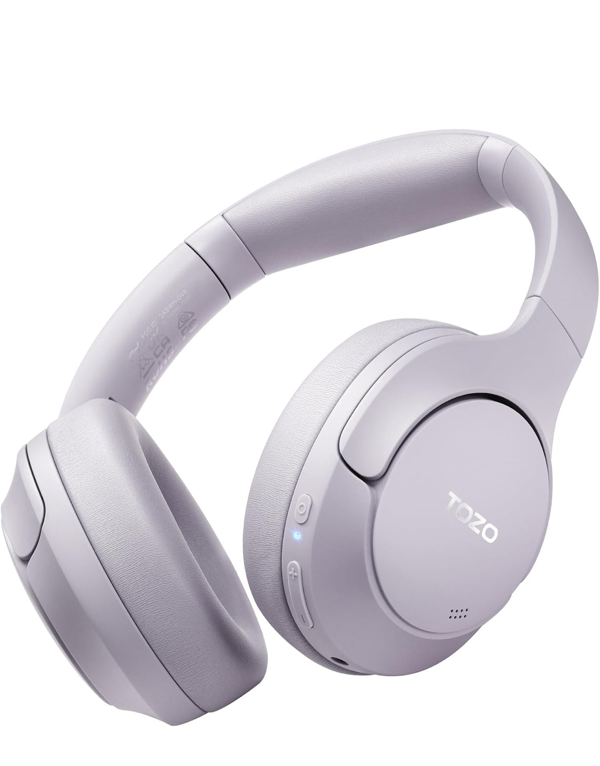 Hybrid Active Noise Cancelling Headphones, Wireless Over Ear Bluetooth, 40H Playtime, Hi-Res Audio Custom EQ, Comfort Fit Ear Cups (Purple)