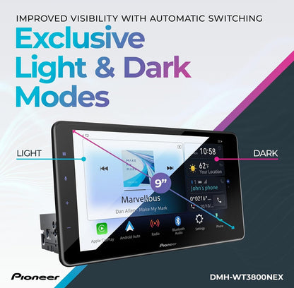 Pioneer DMH-WT3800NEX 9" Capacitive Touchscreen Floating Display Car Stereo
Digital Multimedia Receiver, Wireless Apple CarPlay & Android Auto, Amazon Alexa, Bluetooth, FLAC, Backup Camera, HD Radio
