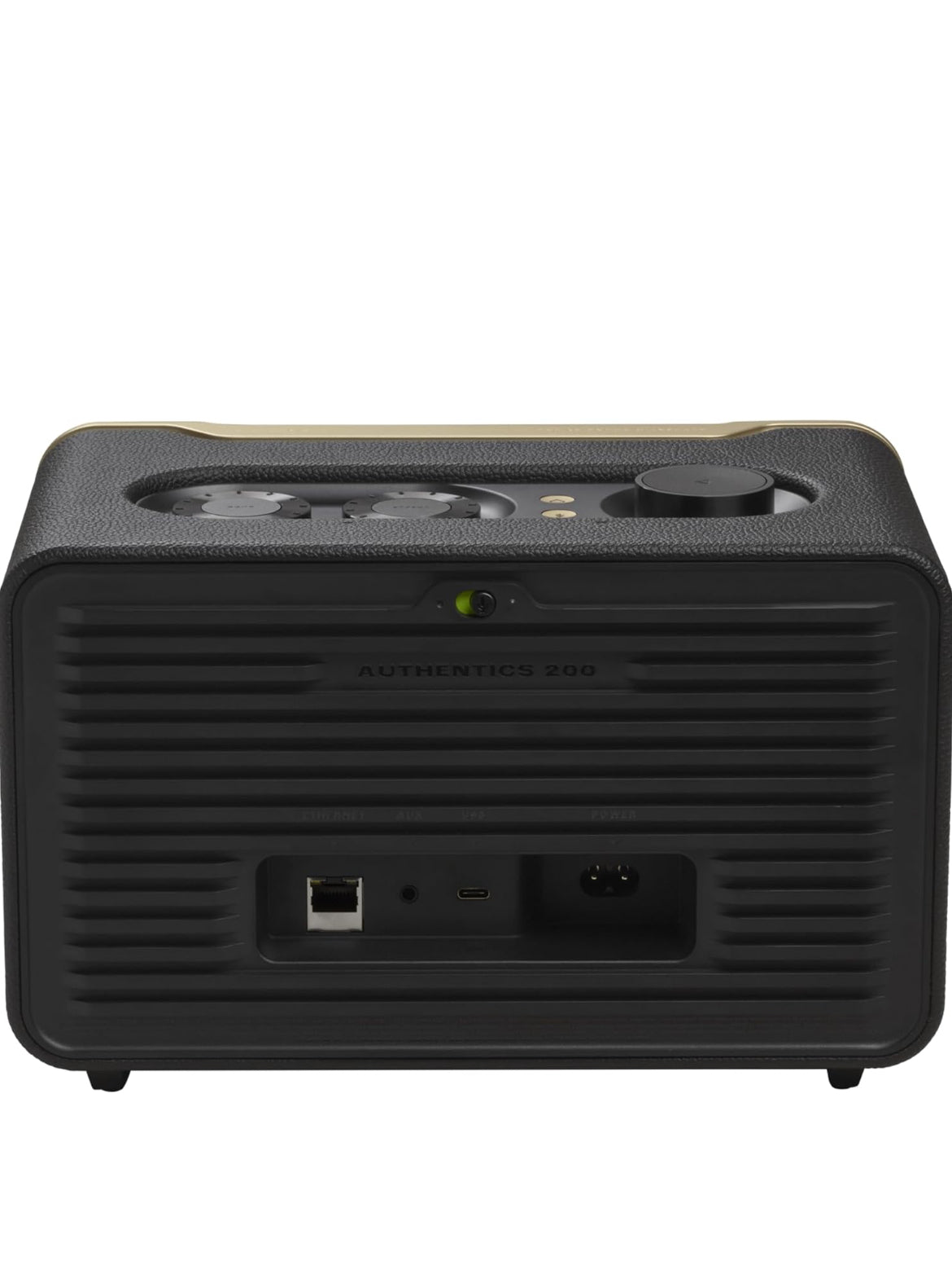 JBL Retro Style Authentics 200 Smart Home Speaker with Built in Wi-Fi, Bluetooth and Voice Assistants - (Black/Gold)