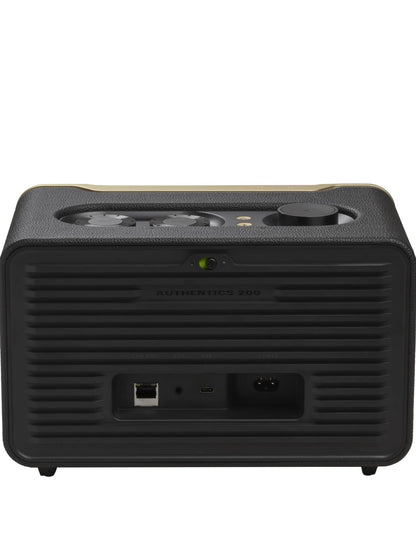 JBL Retrostylering Authentics 200 Slimhuis-luidspreker met ingeboude Wi-Fi, Bluetooth en stemassistente - (Swart/Goud)