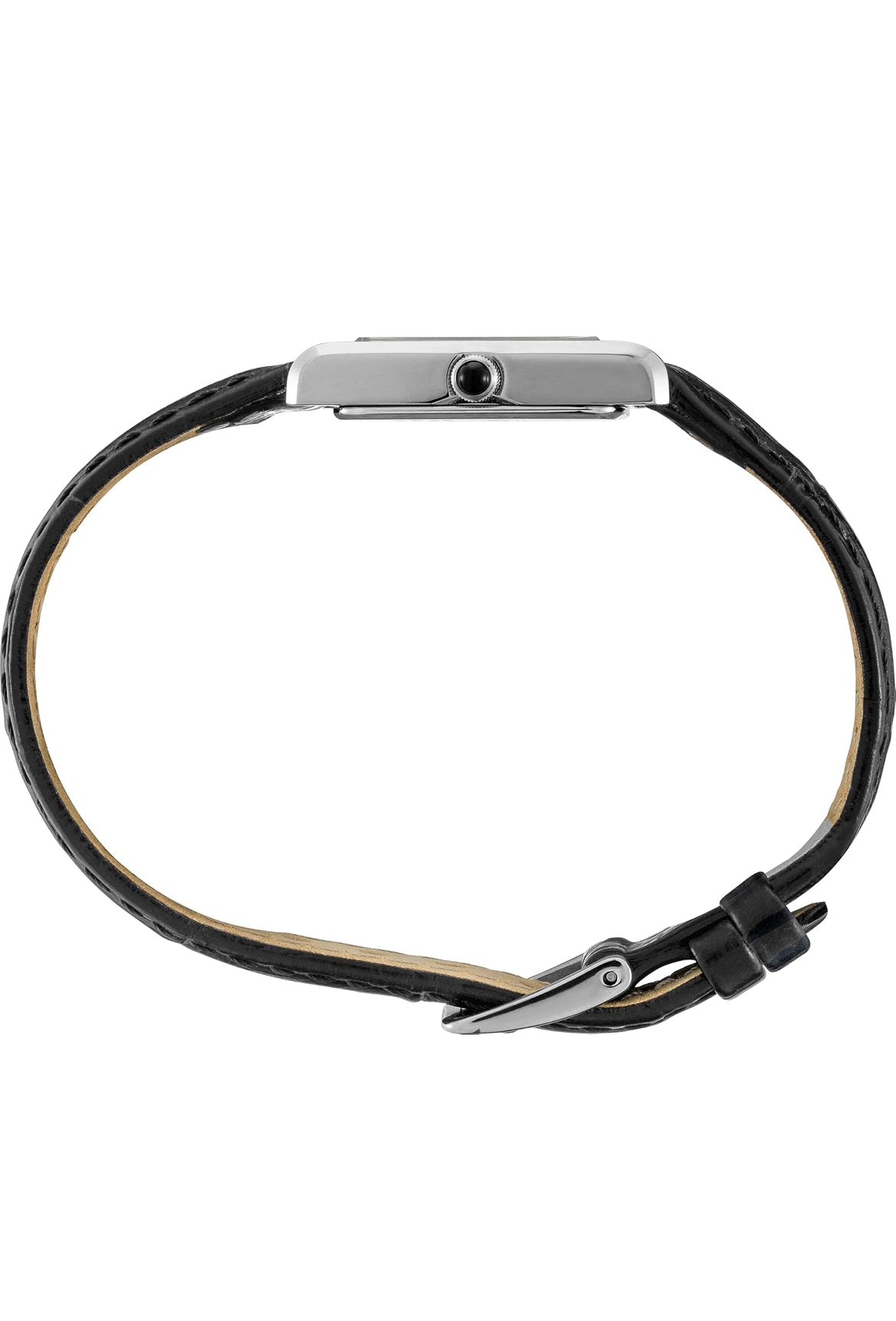 SEIKO Essentials-horlosie waterbestand met reghoekige vlekvryestaalkas en leerband - WIT