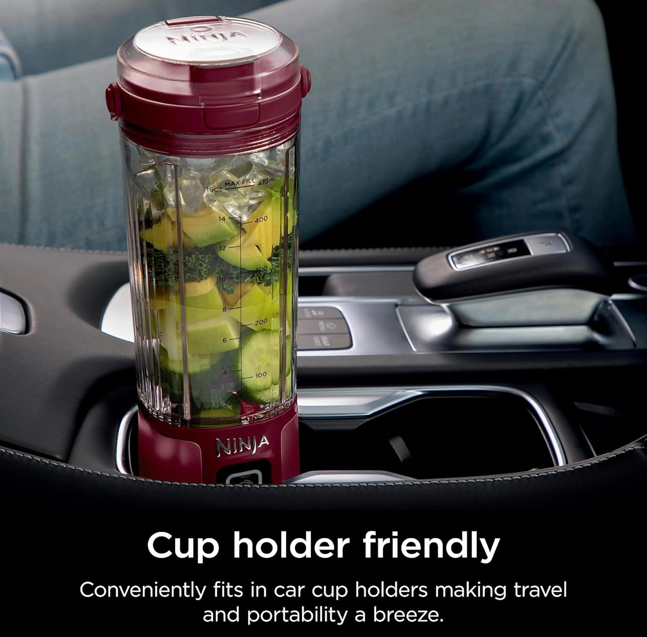Ninja BC151CR Blast Portable Blender, Cordless, 18oz. Vessel, Personal Blender BPA Free, Leakproof-Lid & Sip Spout, USB-C Rechargeable, Dishwasher Safe Parts - Cranberry Red