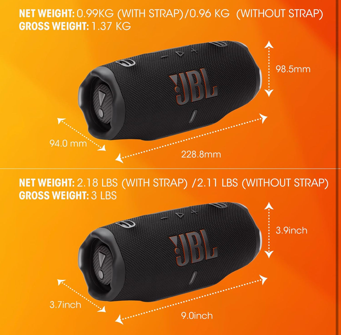 JBL Charge 6 - Portable Waterproof & Drop-Proof Bluetooth Speaker with a Sturdy/Removable Carrying Strap (Purple)
