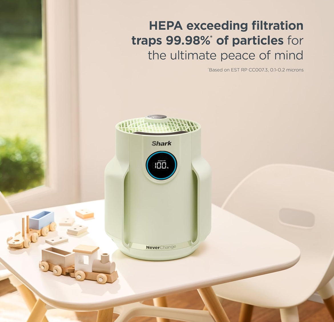 Shark NeverChange Air Purifier Compact Pro with Long-lasting HEPA Exceeding Filtration