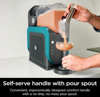 Ninja SLUSHi Professionele Bevrore Drankiemaker met RapidChill-tegnologie, 88 oz. Bevrore Drankie- en Slushie-masjien, 2 Voorafingestelde Programme, Bevrore Margaritas, en Meer, Premium Aksente, Teal, FS299