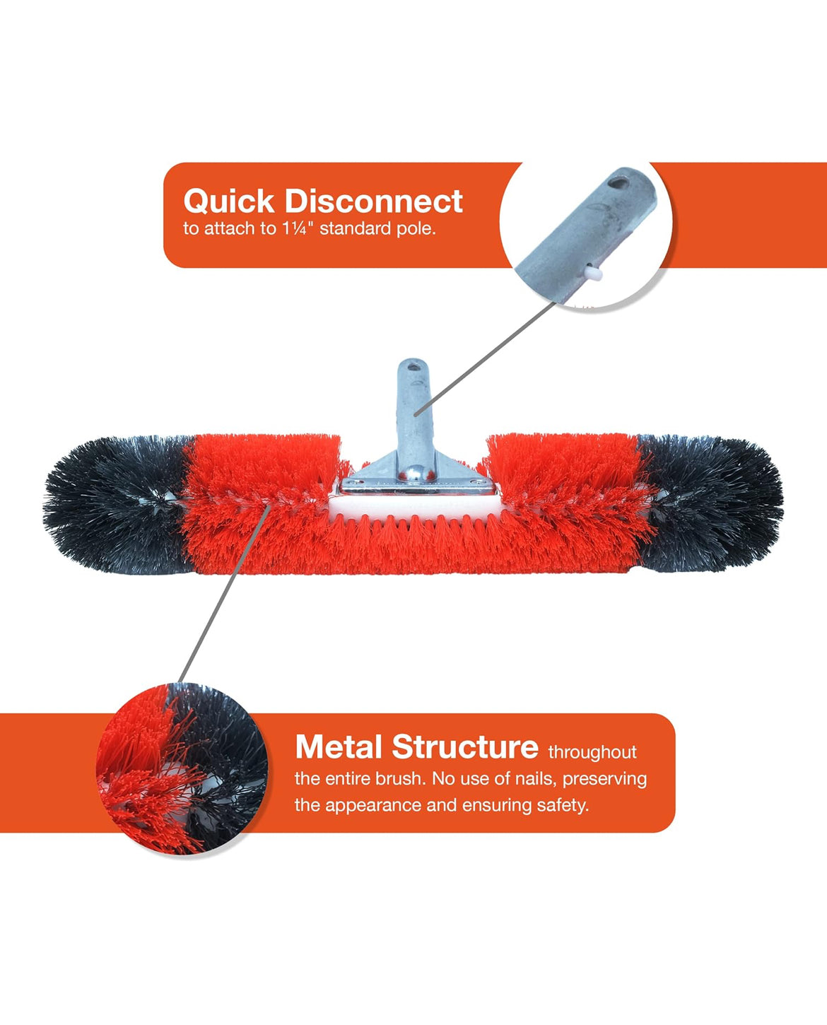 BLACK+DECKER Swembadborsel, 360 Grade Borselhare, 18 Duim