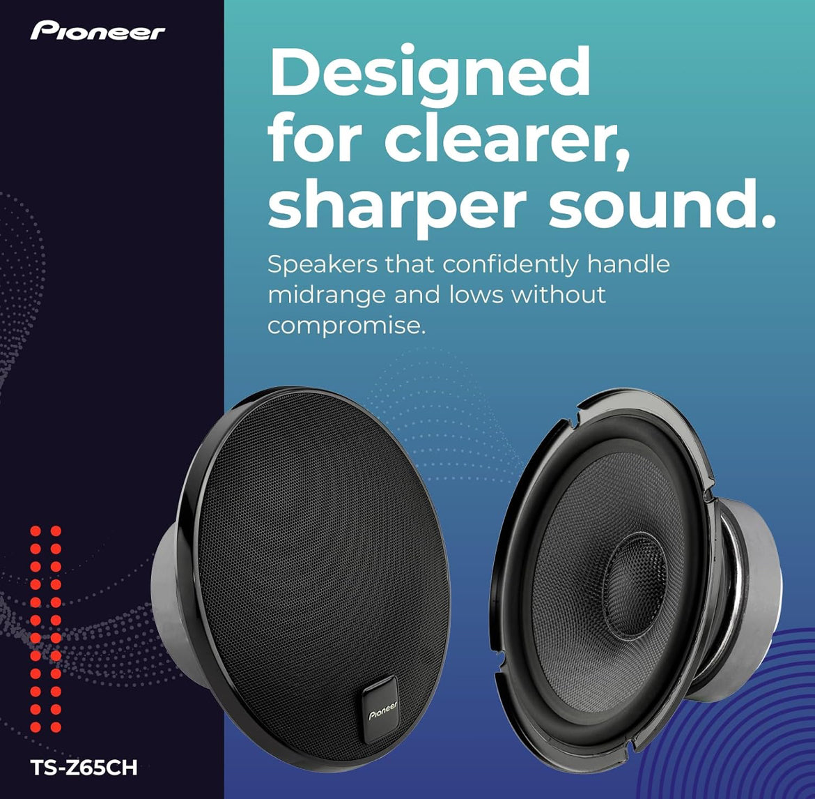 Pioneer Z-Series TS-Z65CH 6.5" 2-Way Component Car Speakers 330W Max
Audiophile Upgrade, Premium Speakers, Crisp Highs + Clear Vocals, Add an Amplifier for Optimal Performance