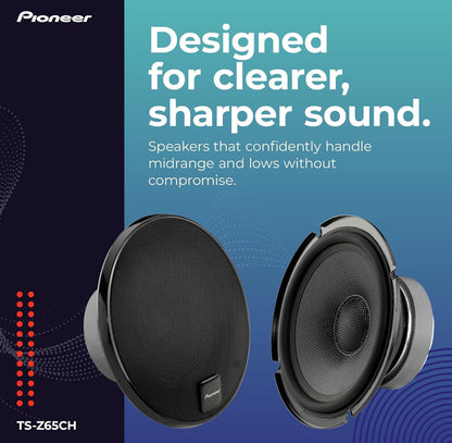 Pioneer Z-Series TS-Z65CH 6.5" 2-Way Component Car Speakers 330W Max
Audiophile Upgrade, Premium Speakers, Crisp Highs + Clear Vocals, Add an Amplifier for Optimal Performance