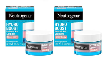 Neutrogena Hydro Boost Hialuroonsuur Lipbalsem Gehidreer, Deursigtige Pienk Getint Deursigtige Bessie 0.5 oz (Pak van 2)