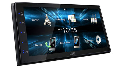 JVC KW-M150BT Bluetooth Motorradio-Ontvanger met USB-poort – 6.75" Raakskerm – AM/FM Radio – MP3-speler Dubbel DIN – 13-band EQ (Swart)