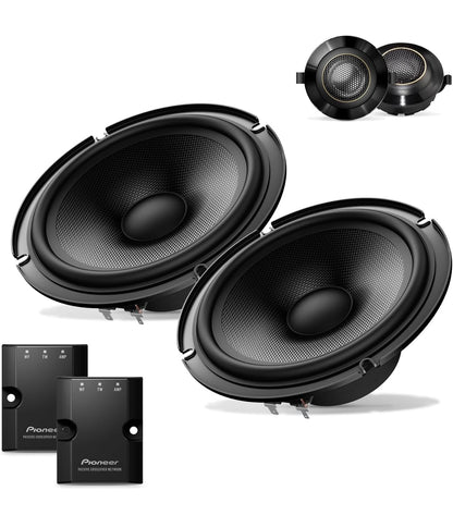 Pioneer TS-Z65C, 2-rigting-komponentmotorklankluidsprekers, Volreeks, Oop & Gladde Klankgehalte, Verbeterde Basrespons, 6.5” Luidsprekers