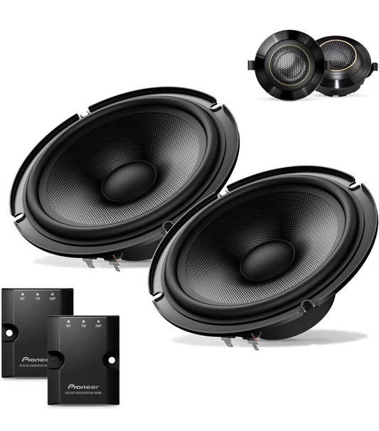 Pioneer TS-Z65C, 2-rigting-komponentmotorklankluidsprekers, Volreeks, Oop & Gladde Klankgehalte, Verbeterde Basrespons, 6.5” Luidsprekers